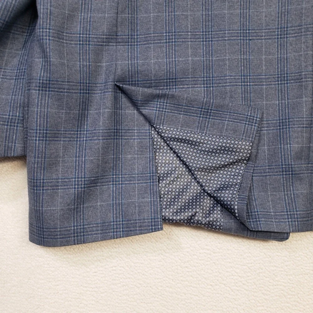 Oak Hill Sport Coat Men 3XLT 54/56 Blue Glen Plaid 2 Button Blazer Viscose Blend